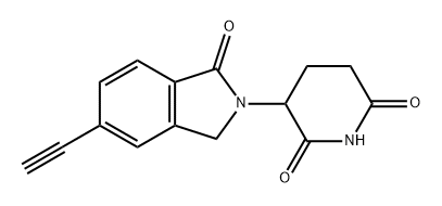 2,6-Piperidinedione, 3-(5-ethynyl-1,3-dihydro-1-oxo-2H-isoindol-2-yl)- 化学構造式