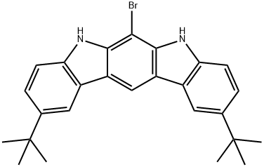 Indolo[2,3-b]carbazole, 6-bromo-2,10-bis(1,1-dimethylethyl)-5,7-dihydro- Structure