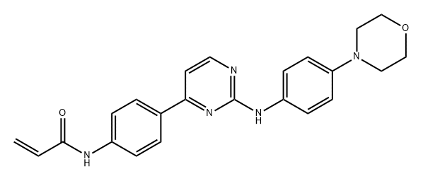 2-Propenamide, N-[4-[2-[[4-(4-morpholinyl)phenyl]amino]-4-pyrimidinyl]phenyl]- Struktur