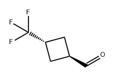 Cyclobutanecarboxaldehyde, 3-(trifluoromethyl)-, trans- Structure