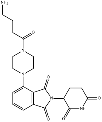 4-[4-(4-amino-1-oxobutyl)-1-piperazinyl]-2-(2,6-dioxo-3-piperidinyl)-1H-Isoindole-1,3(2H)-dione, Struktur