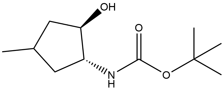 rel-1,1-Dimethylethyl N-[(1R,2R)-2-hydroxy-4-methylcyclopentyl]carbamate Struktur