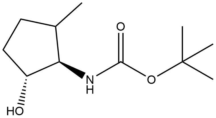 rel-1,1-Dimethylethyl N-[(1R,2R)-2-hydroxy-5-methylcyclopentyl]carbamate Struktur