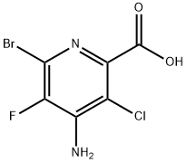 4-氨基-6-溴-3-氯-5-氟吡啶甲酸, 2413551-80-9, 结构式