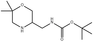 tert-butyl ((6,6-dimethylmorpholin-3-yl)methyl)carbamate Struktur