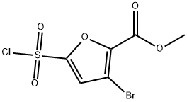 Methyl 3-bromo-5-(chlorosulfonyl)-2-furancarboxylate 化学構造式