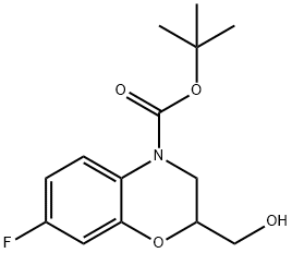 1,1-Dimethylethyl 7-fluoro-2,3-dihydro-2-(hydroxymethyl)-4H-1,4-benzoxazine-4-carboxylate Structure