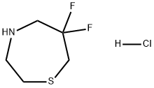 1,4-Thiazepine, 6,6-difluorohexahydro-, hydrochloride (1:1) Structure