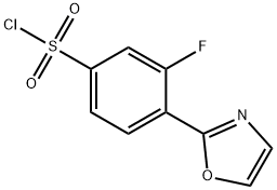 Benzenesulfonyl chloride, 3-fluoro-4-(2-oxazolyl)- Structure