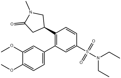 [1,1'-Biphenyl]-3-sulfonamide, N,N-diethyl-3',4'-dimethoxy-6-[(3R)-1-methyl-5-oxo-3-pyrrolidinyl]- Struktur