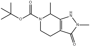 6H-Pyrazolo[3,4-c]pyridine-6-carboxylic acid, 1,2,3,4,5,7-hexahydro-2,7-dimethyl-3-oxo-, 1,1-dimethylethyl ester 化学構造式
