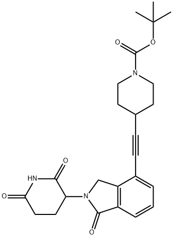 1-Piperidinecarboxylic acid, 4-[2-[2-(2,6-dioxo-3-piperidinyl)-2,3-dihydro-1-oxo-1H-isoindol-4-yl]ethynyl]-, 1,1-dimethylethyl ester Structure
