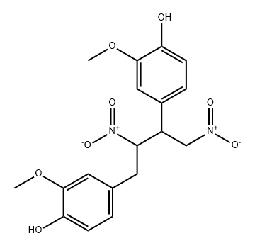 Phenol, 4-[3-(4-hydroxy-3-methoxyphenyl)-2,4-dinitrobutyl]-2-methoxy- Struktur