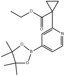 ethyl 1-(4-(4,4,5,5-tetramethyl-1,3,2-dioxaborolan-2-yl)pyridin-2-yl)cyclopropane-1-carboxylate 化学構造式