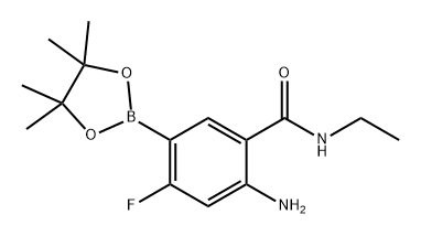 Benzamide, 2-amino-N-ethyl-4-fluoro-5-(4,4,5,5-tetramethyl-1,3,2-dioxaborolan-2-yl)- Structure