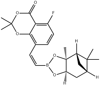 4H-1,3-Benzodioxin-4-one, 5-fluoro-8-[(1Z)-2-[(3aS,4S,6S,7aR)-hexahydro-3a,5,5-trimethyl-4,6-methano-1,3,2-benzodioxaborol-2-yl]ethenyl]-2,2-dimethyl-|4H-1,3-BENZODIOXIN-4-ONE, 5-FLUORO-8-[(1Z)-2-[(3AS,4S,6S,7AR)-HEXAHYDRO-3A,5,5-TRIMETHYL-4,6-METHANO