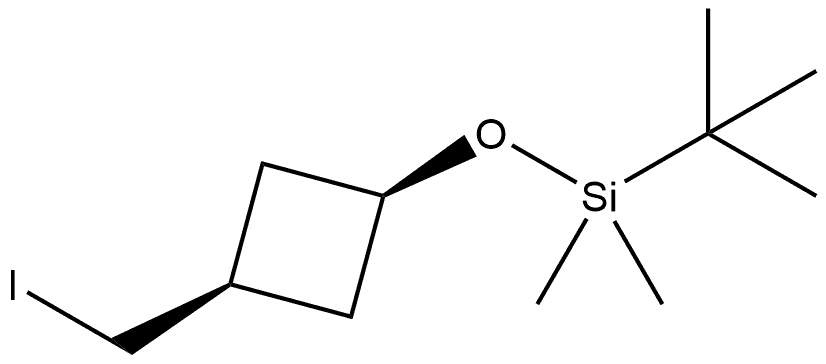cis-1-[[(1,1-Dimethylethyl)dimethylsilyl]oxy]-3-(iodomethyl)cyclobutane 化学構造式
