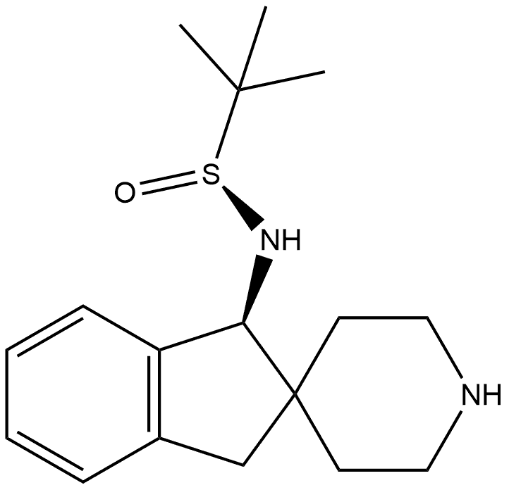 2-Propanesulfinamide, N-[(1S)-1,3-dihydrospiro[2H-indene-2,4'-piperidin]-1-yl]-2-methyl-, [S(S)]- Structure