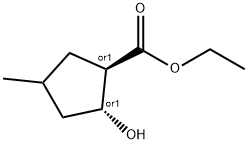rel-Ethyl (1R,2R)-2-hydroxy-4-methylcyclopentanecarboxylate 化学構造式