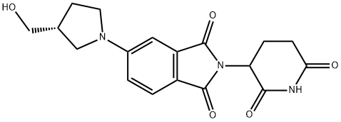 2-(2,6-Dioxo-3-piperidinyl)-5-[(3R)-3-(hydroxymethyl)-1-pyrrolidinyl]-1H-isoindole-1,3(2H)-dione Struktur