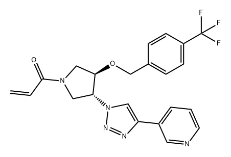 2-Propen-1-one, 1-[(3R,4R)-3-[4-(3-pyridinyl)-1H-1,2,3-triazol-1-yl]-4-[[4-(trifluoromethyl)phenyl]methoxy]-1-pyrrolidinyl]-|化合物 TEAD-IN-3