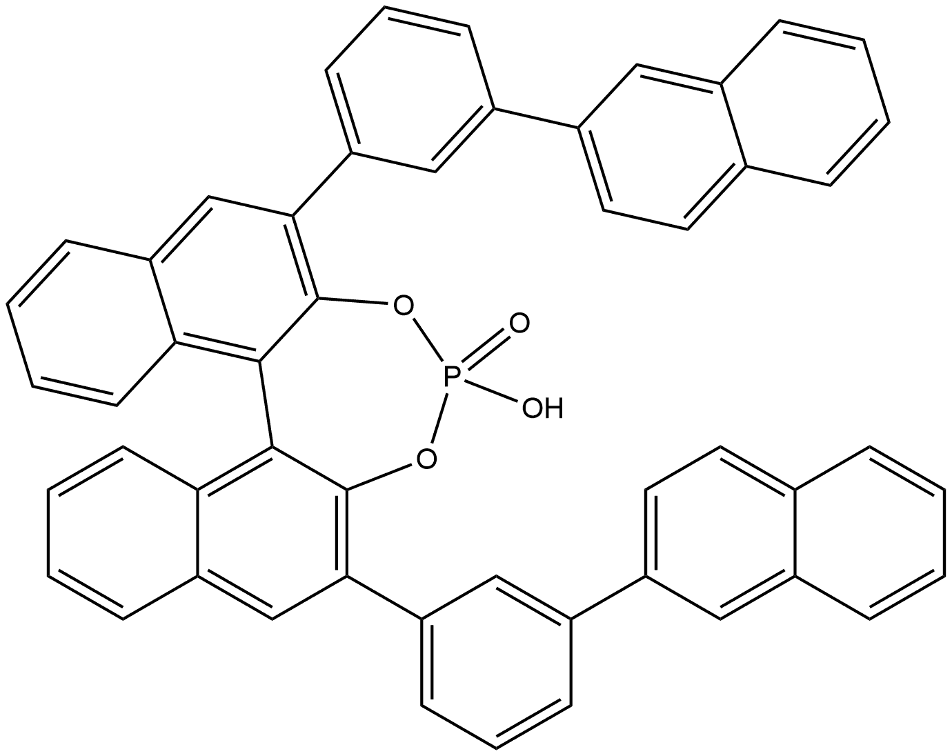 (11bR)-4-Hydroxy-2,6-bis(3-(naphthalen-2-yl)phenyl)dinaphtho[2,1-d:1',2'-f][1,3,2]dioxaphosphepine 4-oxide Structure