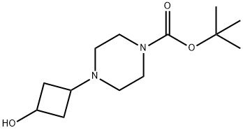 1-Piperazinecarboxylic acid, 4-(3-hydroxycyclobutyl)-, 1,1-dimethylethyl ester Structure