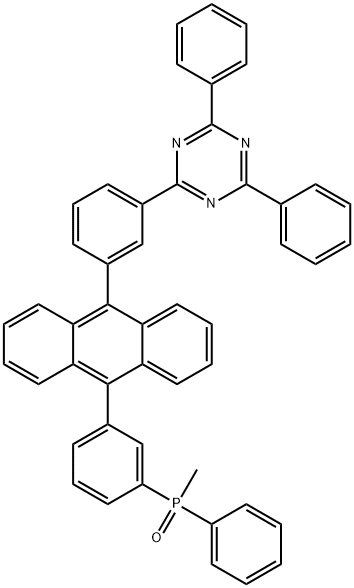 2-[3-[10-[3-(methylphenylphosphinyl)phenyl]-9-anthracenyl]phenyl]-4,6-diphenyl-1,3,5-Triazine,2416848-13-8,结构式