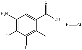 5-氨基-3,4-二氟-2-甲基苯甲酸盐酸盐, 2416921-15-6, 结构式
