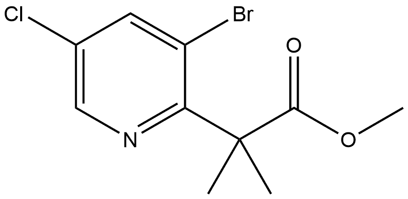 2-Pyridineacetic acid, 3-bromo-5-chloro-α,α-dimethyl-, methyl ester 结构式