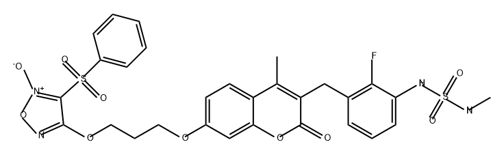 Sulfamide, N-[2-fluoro-3-[[4-methyl-7-[3-[[5-oxido-4-(phenylsulfonyl)-1,2,5-oxadiazol-3-yl]oxy]propoxy]-2-oxo-2H-1-benzopyran-3-yl]methyl]phenyl]-N'-methyl-|