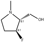 2-Pyrrolidinemethanol, 3-fluoro-1-methyl-, (2R,3S)- 化学構造式