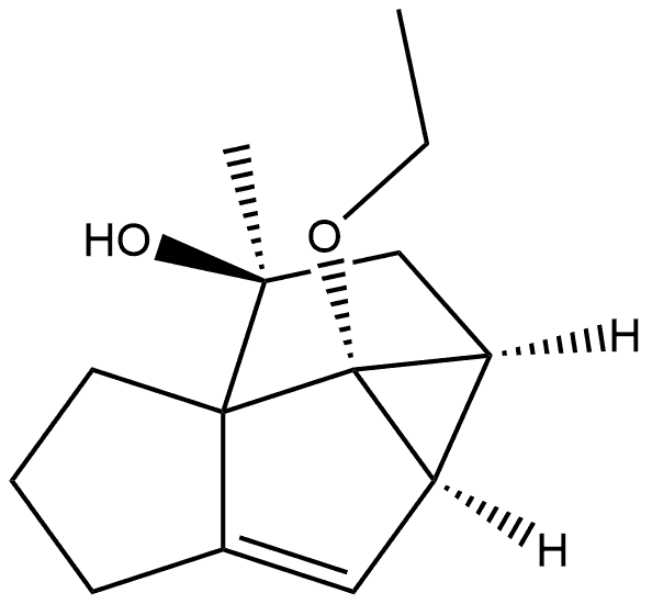 Cyclopenta[g]cyclopropa[cd]pentalen-2-ol, 6c-ethoxy-1,1a,2,3,4,6a,6b,6c-octahydro-2-methyl-, (1aR,2S,4aS,6aR,6bS,6cR)-rel- (9CI) 结构式