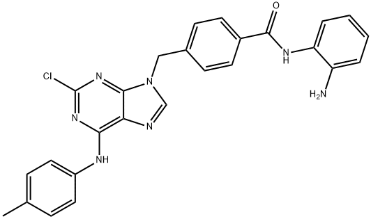 Benzamide, N-(2-aminophenyl)-4-[[2-chloro-6-[(4-methylphenyl)amino]-9H-purin-9-yl]methyl]- Structure