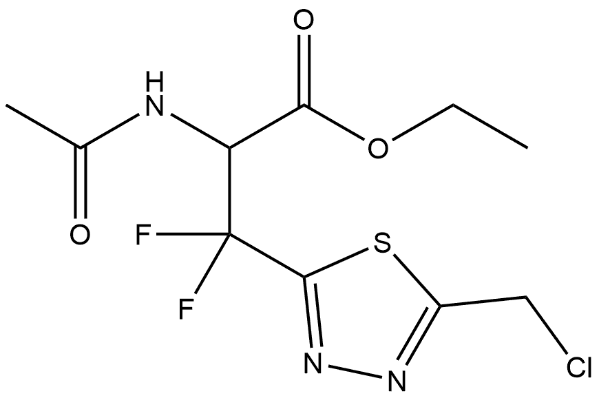 Ethyl α-(acetylamino)-5-(chloromethyl)-β,β-difluoro-1,3,4-thiadiazole-2-propanoate Struktur