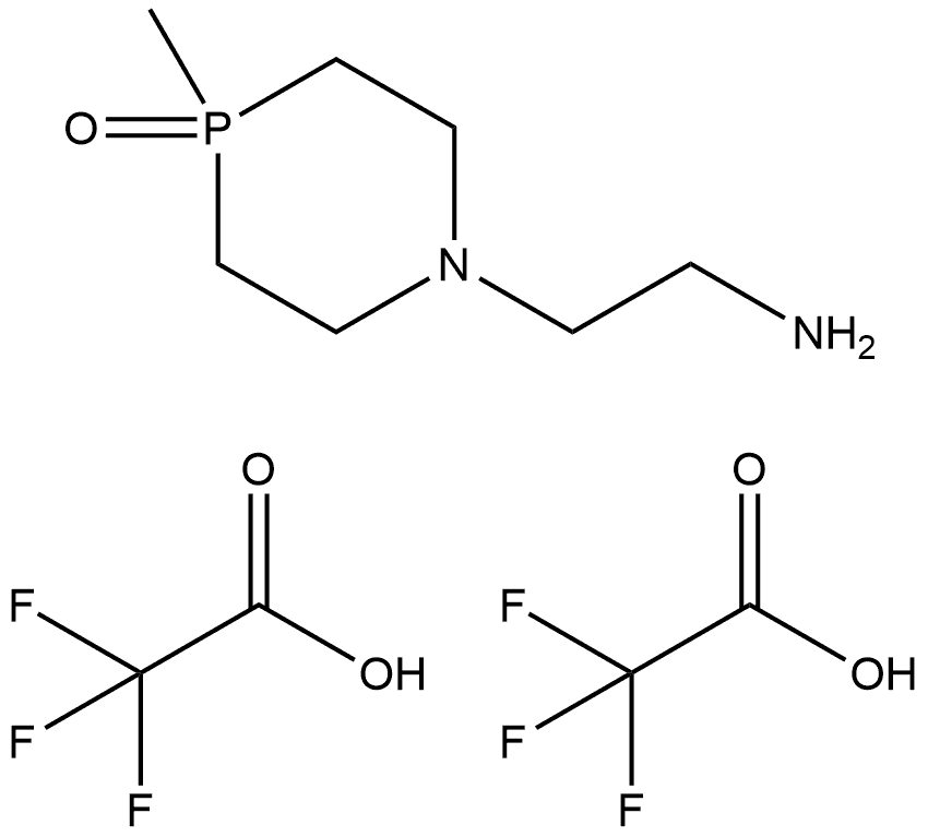 1,4-Azaphosphorine-1(2H)-ethanamine, tetrahydro-4-methyl-, 4-oxide, 2,2,2-trifluoroacetate (1:2),2418716-41-1,结构式