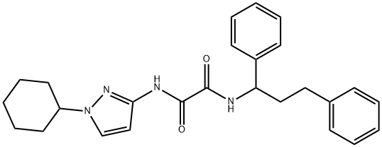 N-(1-cyclohexyl-1H-pyrazol-3-yl)-N'-(1,3-diphenylp ropyl)ethanediamide Structure