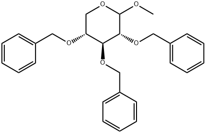 D-Xylopyranoside, methyl 2,3,4-tris-O-(phenylmethyl)- 化学構造式