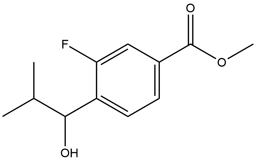 Methyl 3-fluoro-4-(1-hydroxy-2-methylpropyl)benzoate 化学構造式