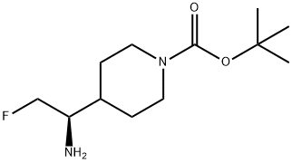 1-Piperidinecarboxylic acid, 4-[(1R)-1-amino-2-fluoroethyl]-, 1,1-dimethylethyl ester 结构式