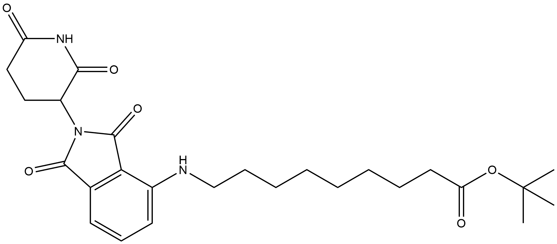 tert-butyl 9-((2-(2,6-dioxopiperidin-3-yl)-1,3-dioxoisoindolin-4-yl)amino)nonanoate Struktur
