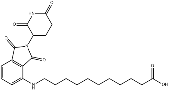 Undecanoic acid, 11-[[2-(2,6-dioxo-3-piperidinyl)-2,3-dihydro-1,3-dioxo-1H-isoindol-4-yl]amino]-,2428400-33-1,结构式