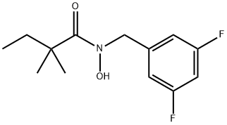Butanamide, N-[(3,5-difluorophenyl)methyl]-N-hydroxy-2,2-dimethyl- Struktur