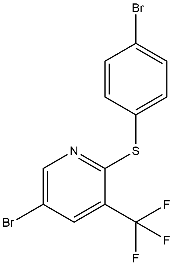 5-Bromo-2-[(4-bromophenyl)thio]-3-(trifluoromethyl)pyridine,2428508-58-9,结构式