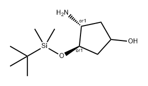 Cyclopentanol, 3-amino-4-[[(1,1-dimethylethyl)dimethylsilyl]oxy]-, (3R,4R)-rel- Structure