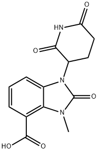 1H-Benzimidazole-4-carboxylic acid, 1-(2,6-dioxo-3-piperidinyl)-2,3-dihydro-3-methyl-2-oxo- Structure