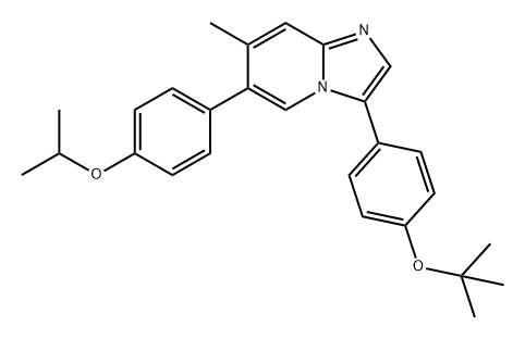 Imidazo[1,2-a]pyridine, 3-[4-(1,1-dimethylethoxy)phenyl]-7-methyl-6-[4-(1-methylethoxy)phenyl]- Structure