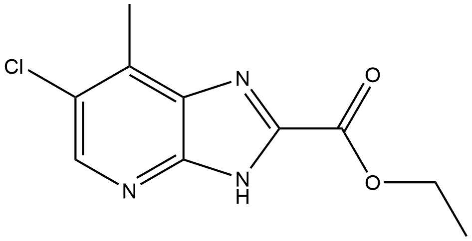 6-氯-7-甲基-1H-咪唑并[4,5-B]吡啶-2-甲酸乙酯 结构式