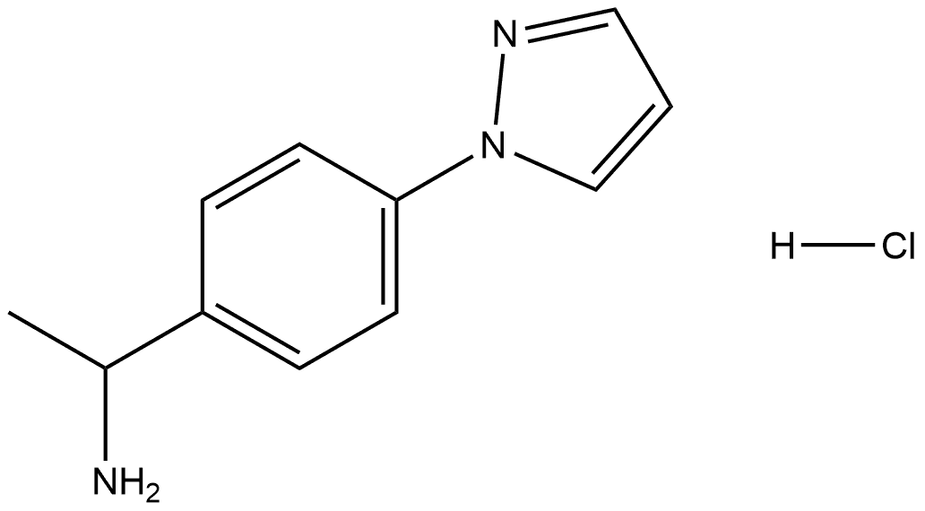 1-(4-(1H-pyrazol-1-yl)phenyl)ethan-1-amine hydrochloride 化学構造式