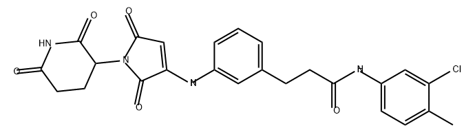 Benzenepropanamide, N-(3-chloro-4-methylphenyl)-3-[[1-(2,6-dioxo-3-piperidinyl)-2,5-dihydro-2,5-dioxo-1H-pyrrol-3-yl]amino]- 化学構造式